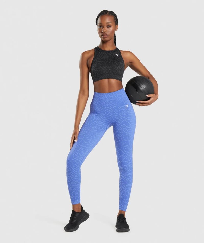 Women's Gymshark Adapt Animal Seamless Leggings Blue | NZ 4YUNDI